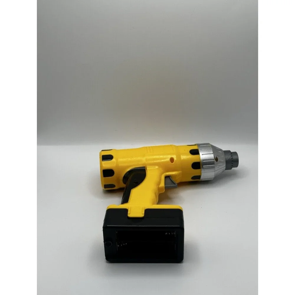 Power Tool Workshop Toy Cordless Drill Yellow Battery Operated Kids Play Set